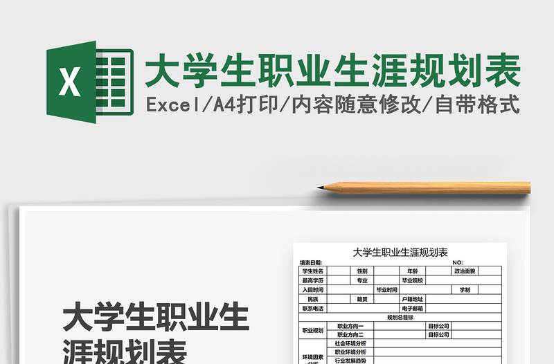 2024大学生职业生涯规划表exce表格