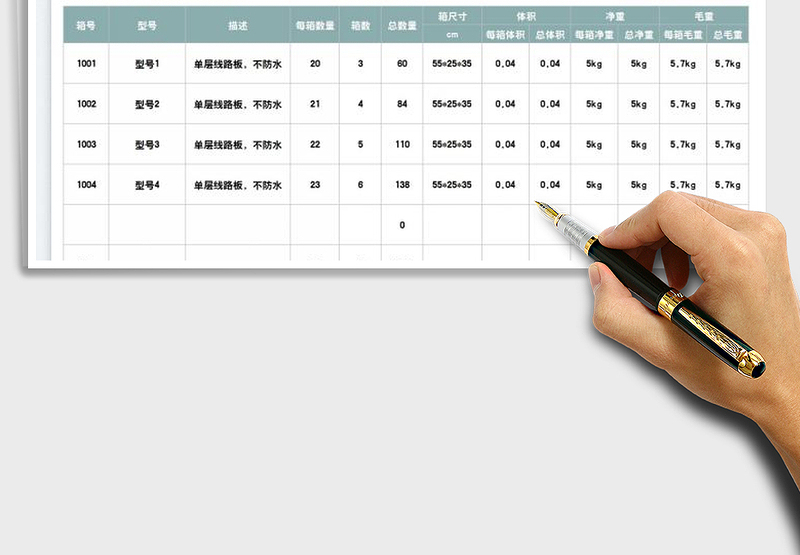 2025装箱单模板产品免费下载