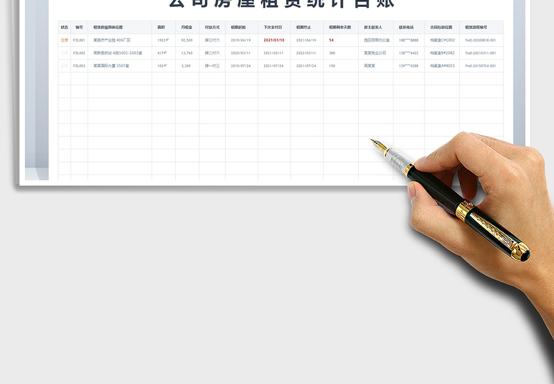 2024年公司房屋租赁统计台账免费下载