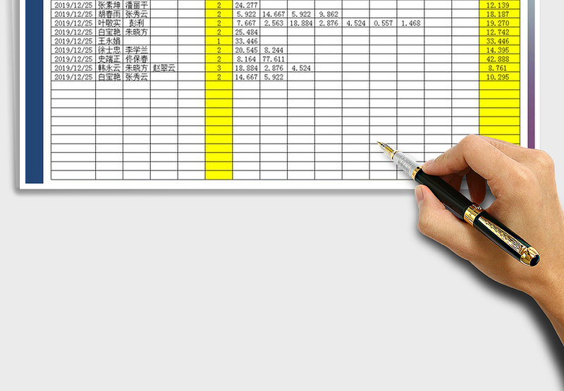 2025年部门员工产量登记表