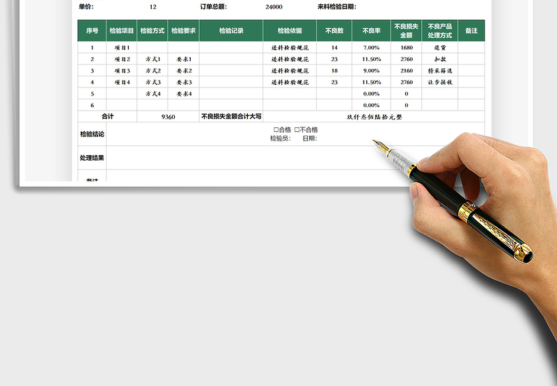 2025来料检验记录表免费下载