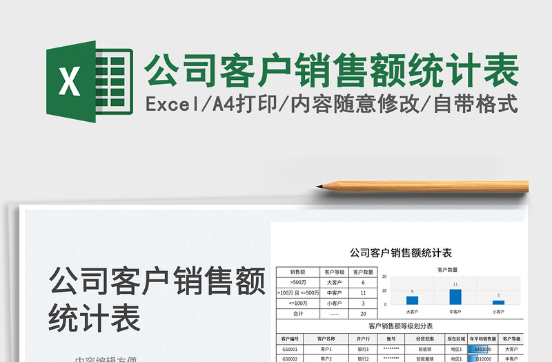 2025公司客户销售额统计表免费下载
