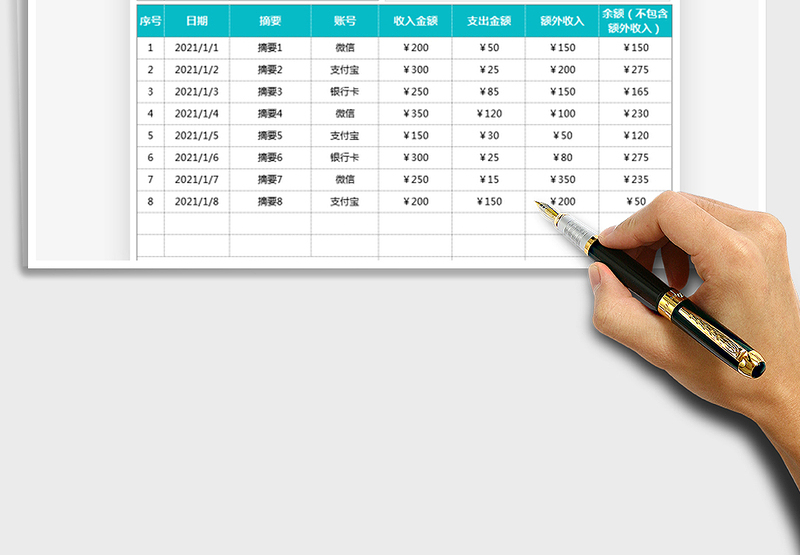 2025年个人月收入支出表-公式自动计算