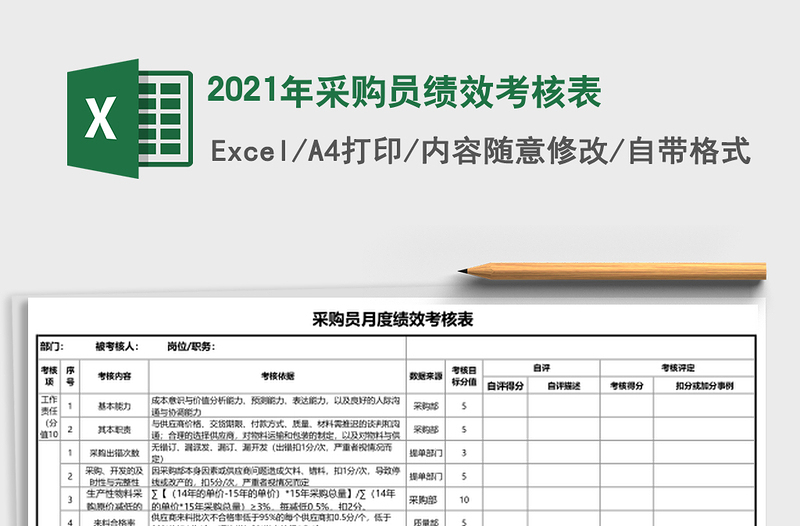 2025年采购员绩效考核表