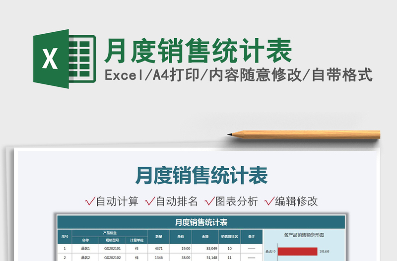 2025月度销售统计表免费下载