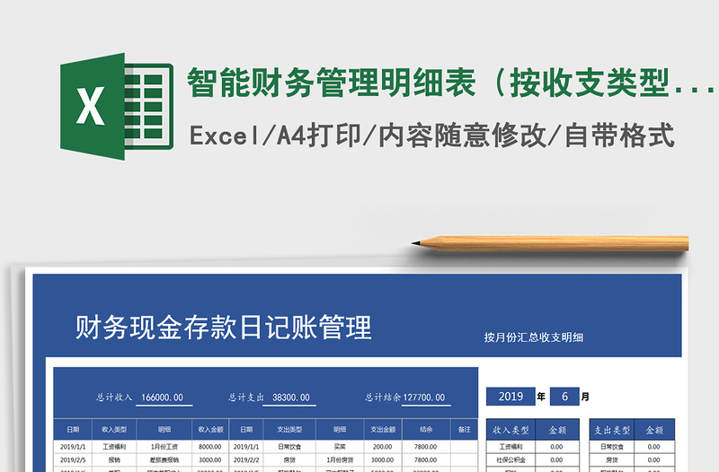 2025年智能财务管理明细表（按收支类型汇总）