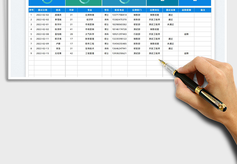 2025招聘面试信息统计表免费下载