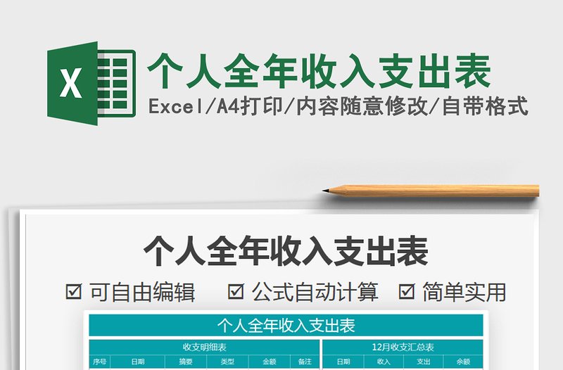 2025年个人全年收入支出表