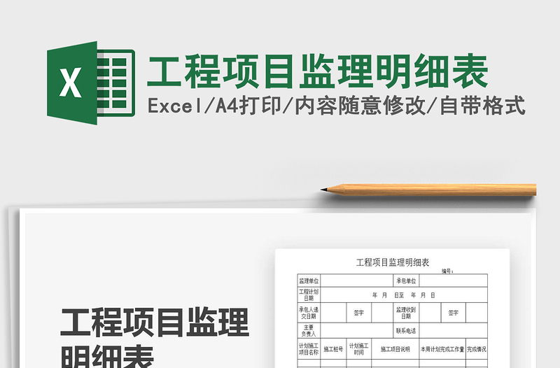 2025年工程项目监理明细表