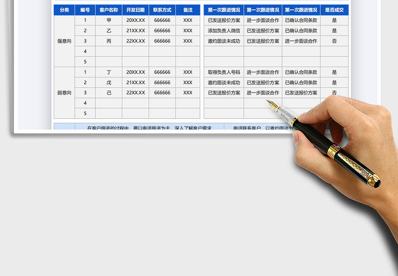 2025年销售跟进信息表