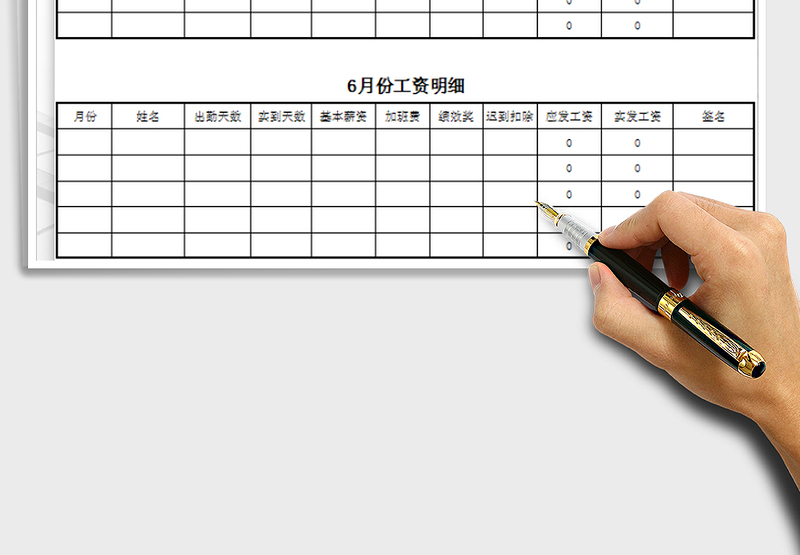 2025年工资明细表(简单版）免费下载