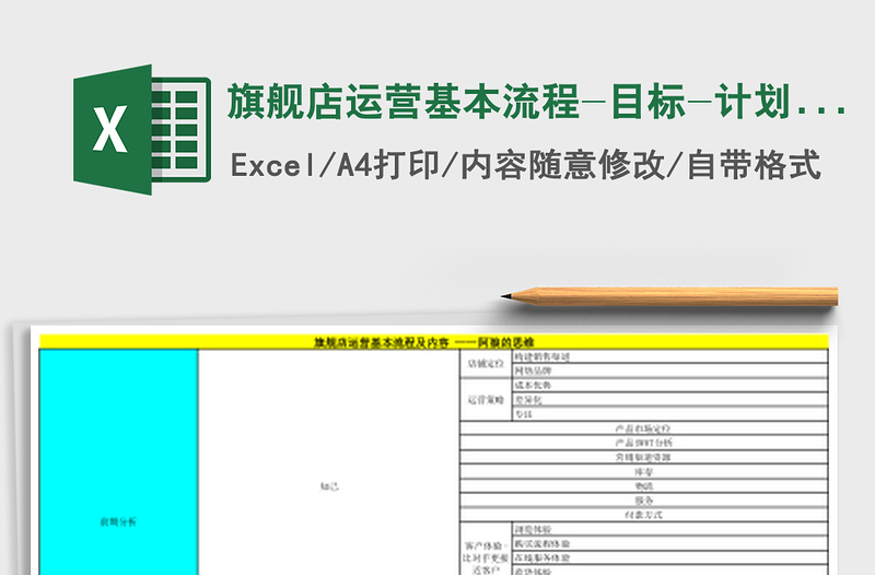 旗舰店运营基本流程-目标-计划-数据报表模版