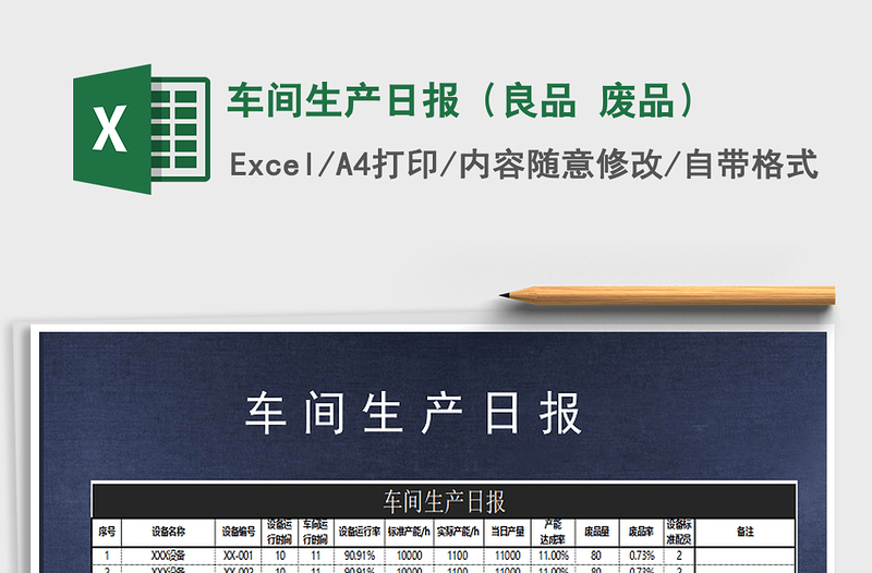 2025年车间生产日报（良品 废品）