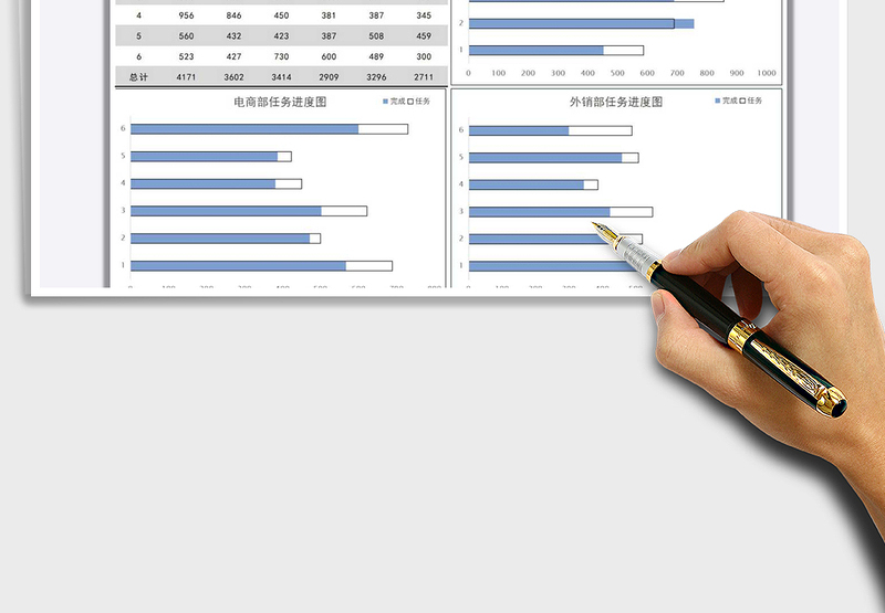 2024年部门工作任务完成情况统计表exce表格免费下载