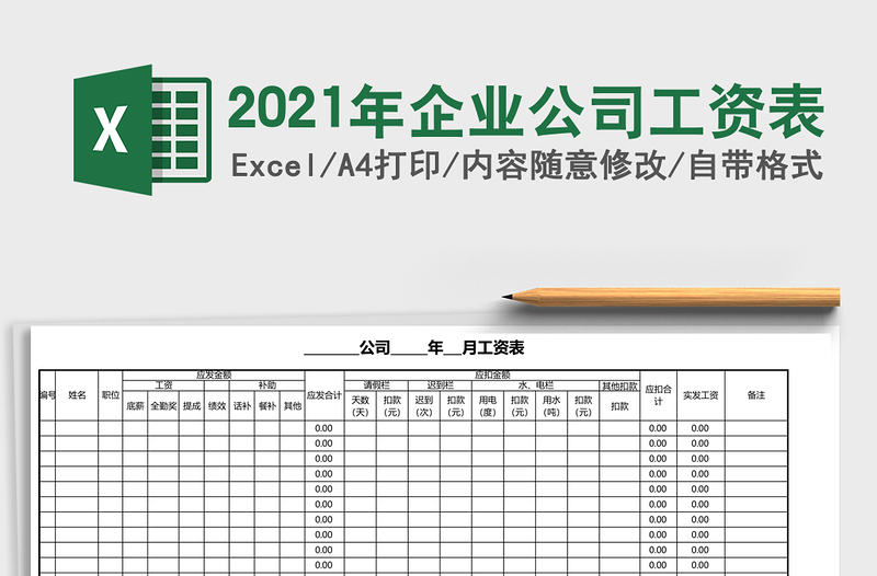 2025年企业公司工资表