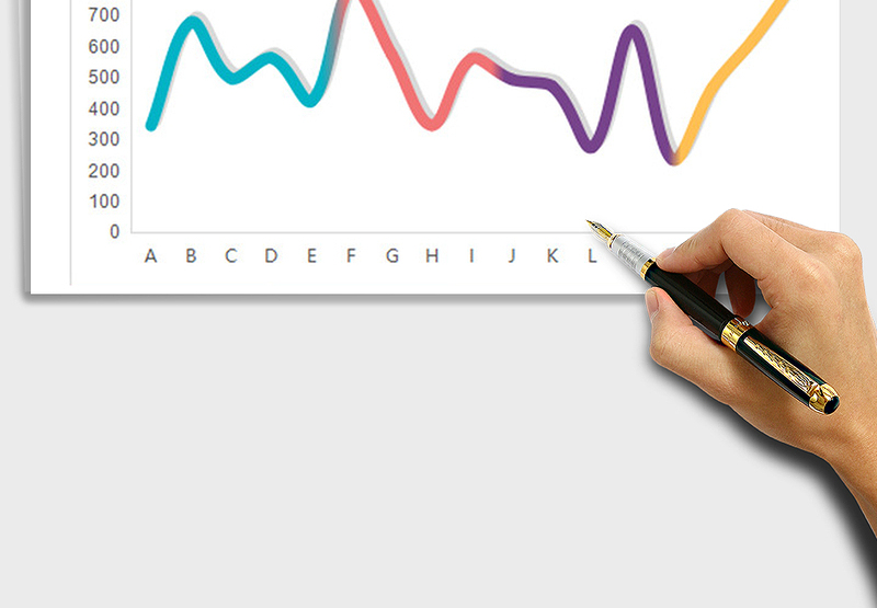 2025年时尚配色通用多色折线图表趋势分析