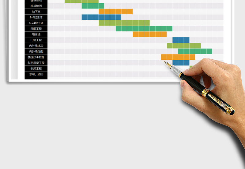 2025施工进度甘特图-表格样式免费下载