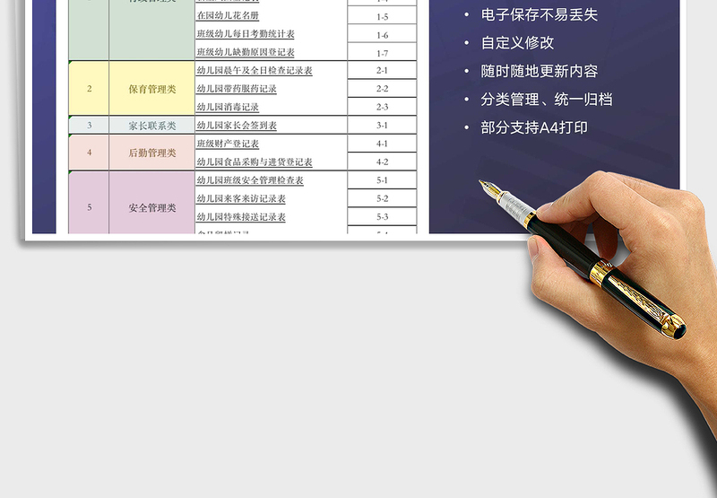 2025年幼儿园规范管理常用电子表格17套