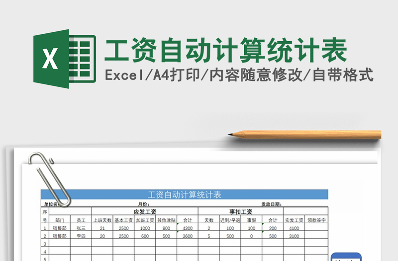 2025年工资自动计算统计表