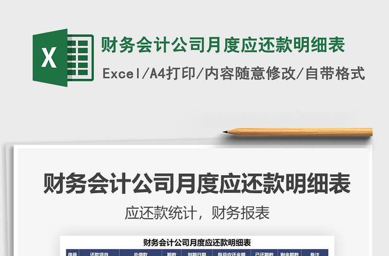 2025财务会计公司月度应还款明细表免费下载