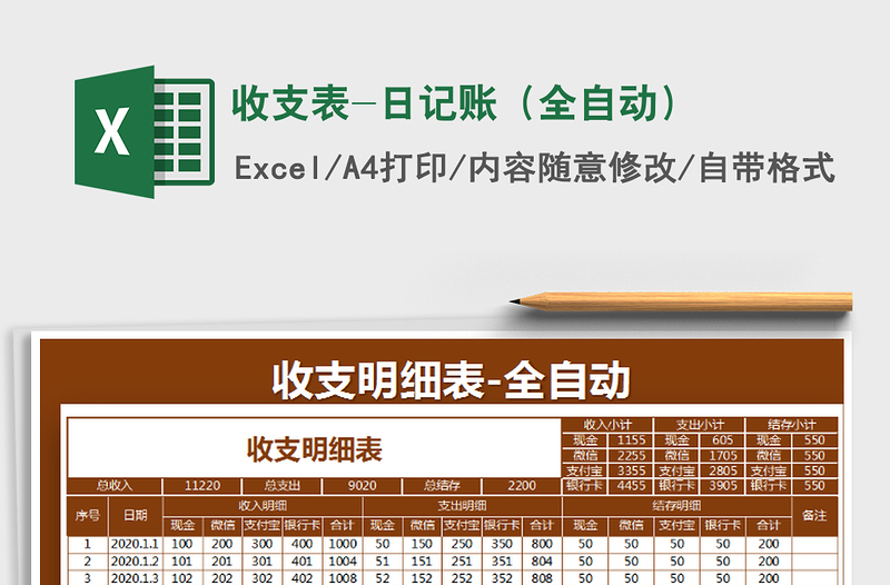 2025年收支表-日记账（全自动）