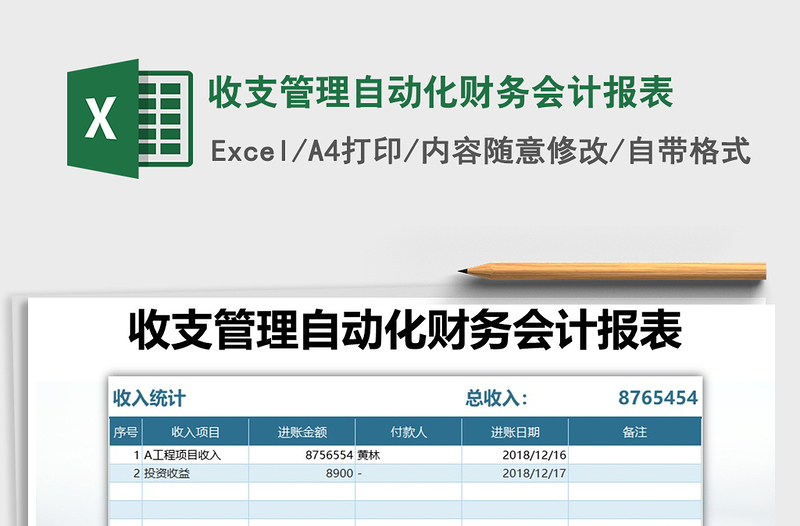 2025年收支管理自动化财务会计报表