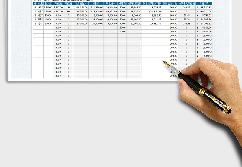 2025保险营销人员工资计算表免费下载
