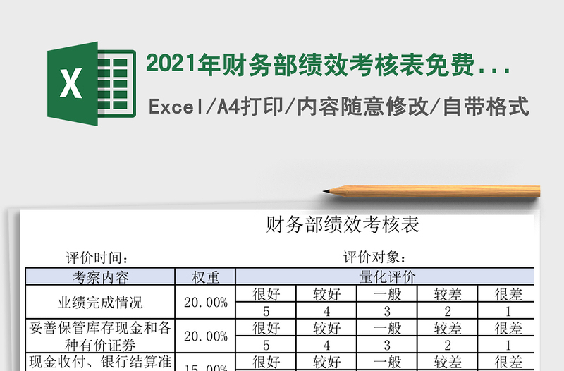 2025年财务部绩效考核表