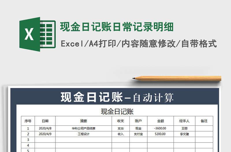 2025年现金日记账日常记录明细