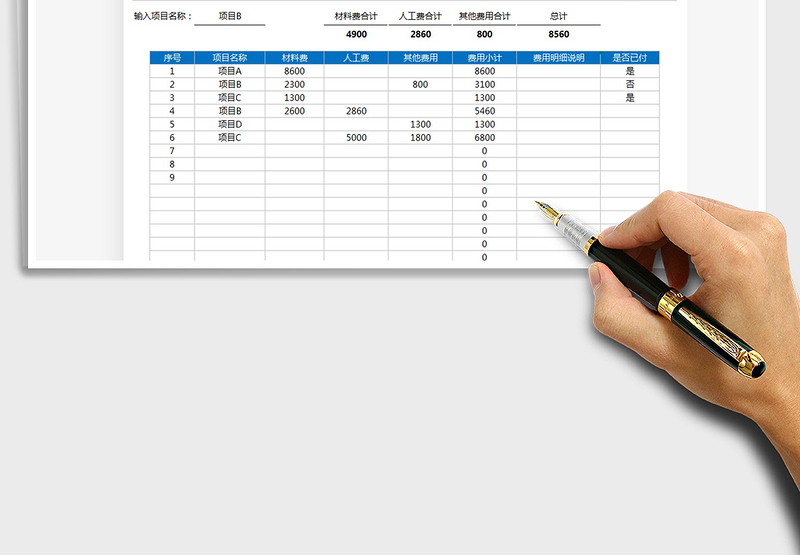 2025项目费用支出管理表免费下载