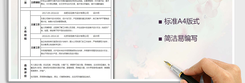 2025年个人表格求职简历模板免费下载