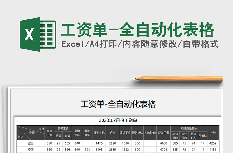 2025年工资单-全自动化表格