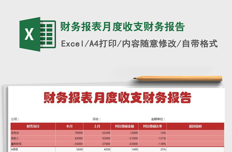 2025年财务报表月度收支财务报告