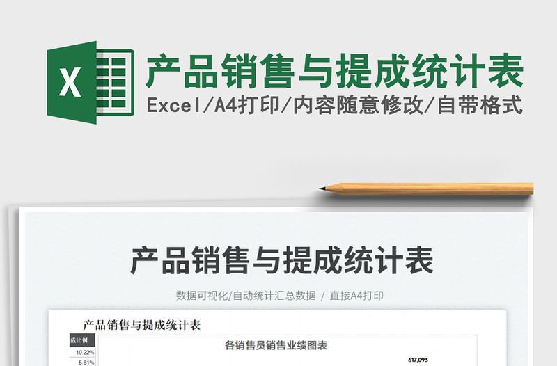 2025产品销售与提成统计表免费下载