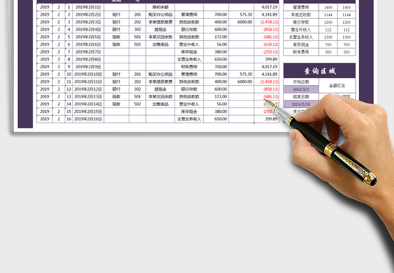 2025年现金日记账公式提取指定日期金额