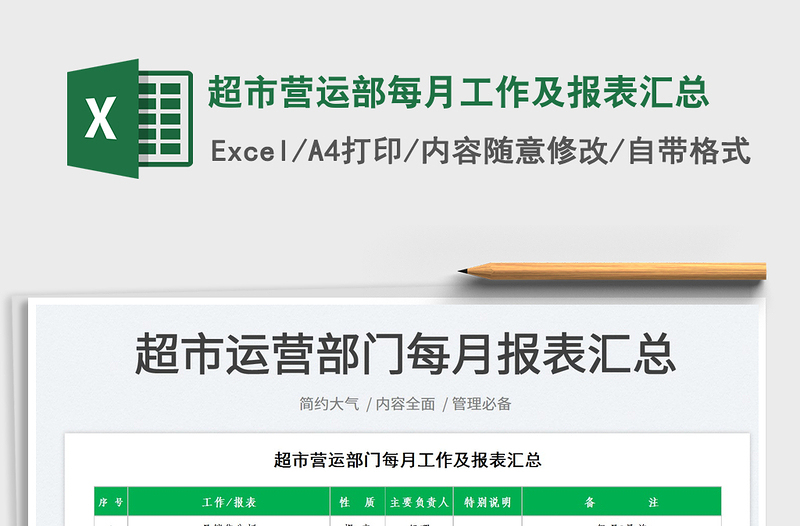 2025超市营运部每月工作及报表汇总免费下载
