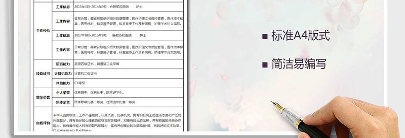 2025年个人表格求职简历模板免费下载
