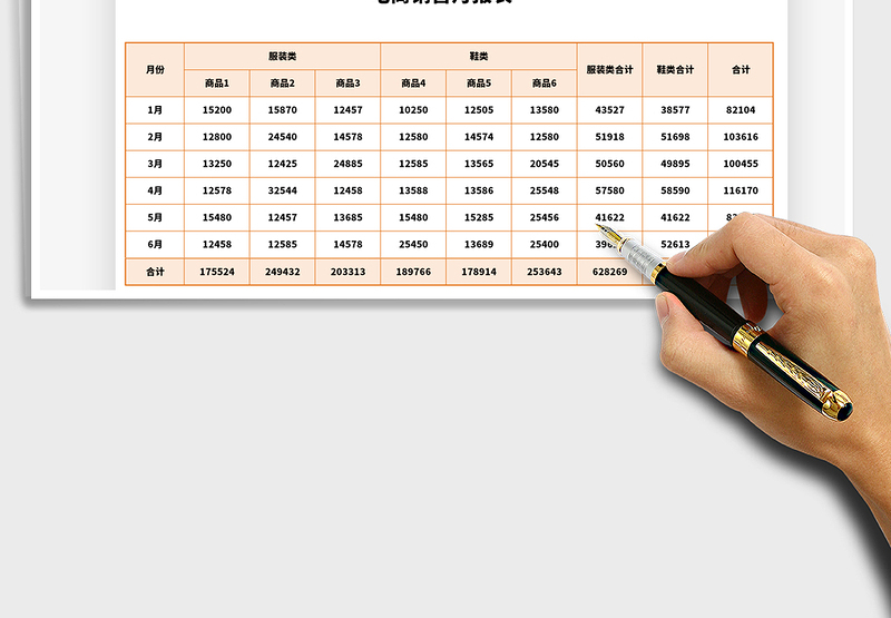 2025年电商销售月报表