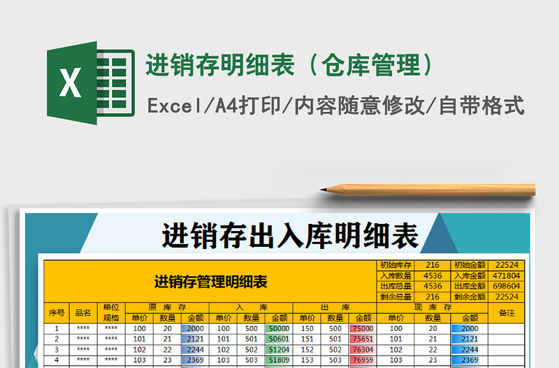 2025年进销存明细表（仓库管理）