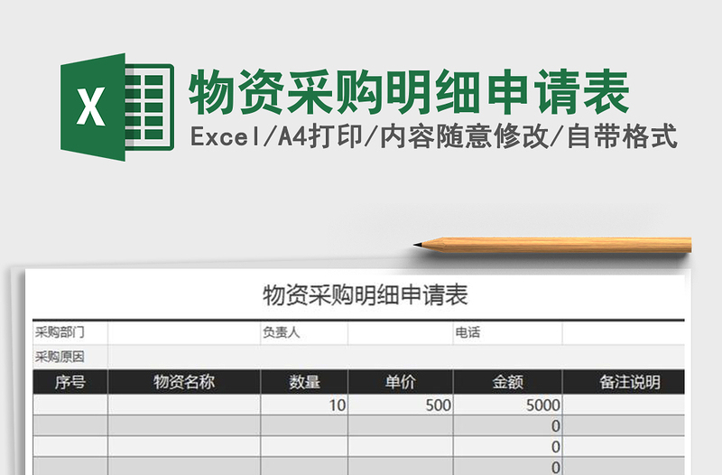 2025年物资采购明细申请表