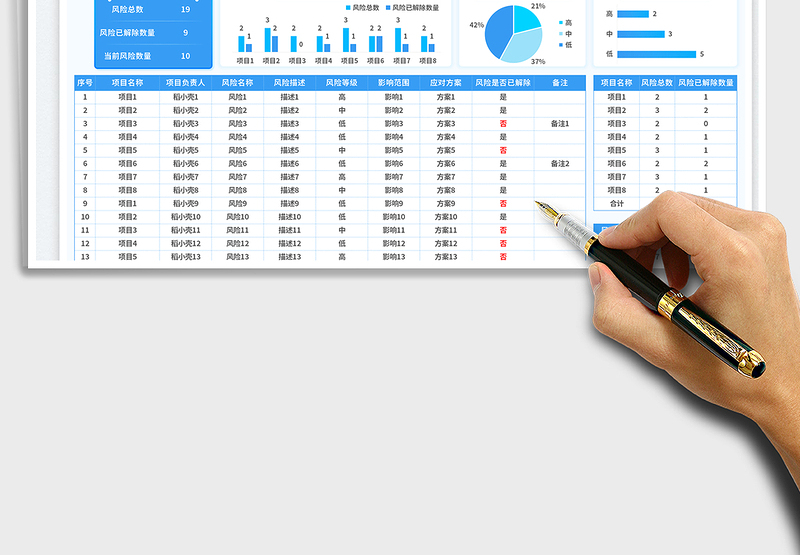 2025通用型项目风险管理表免费下载