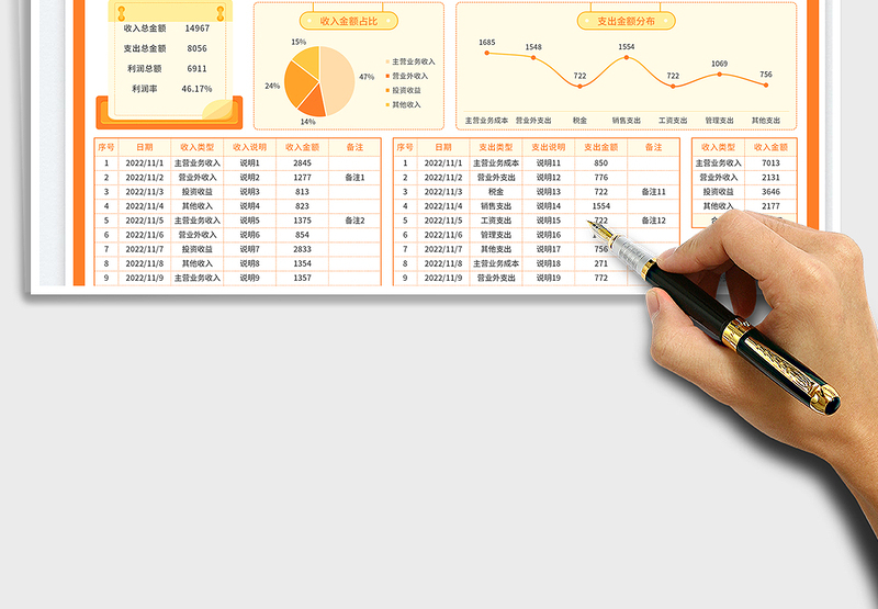 2024财务费用明细账exce表格免费下载