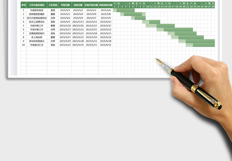 2024工作计划表-工作项目进度表（甘特图）exce表格