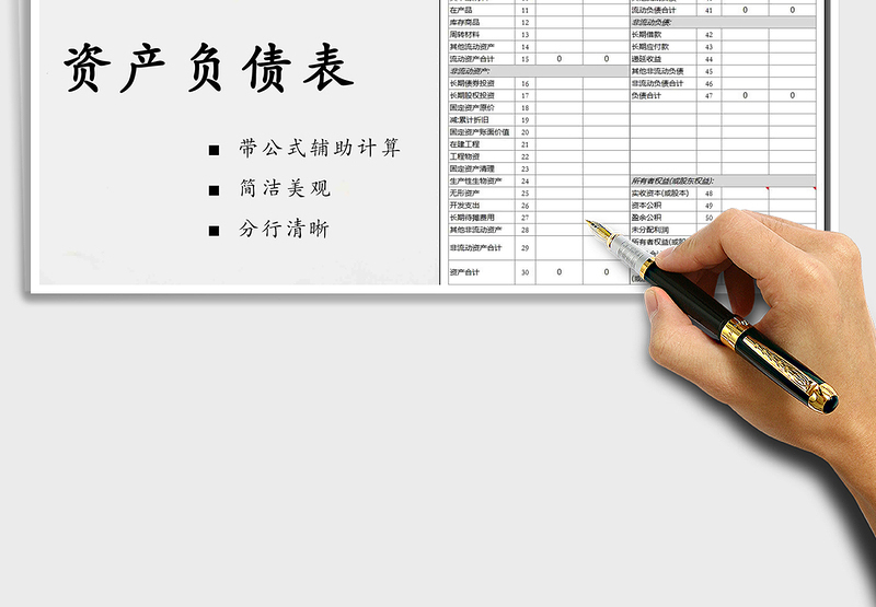 2024年资产负债表（带公式可自动计算）