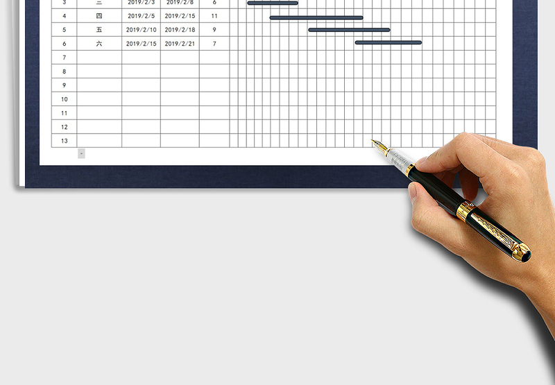 2025年工作计划进度表（甘特图+自动计算）