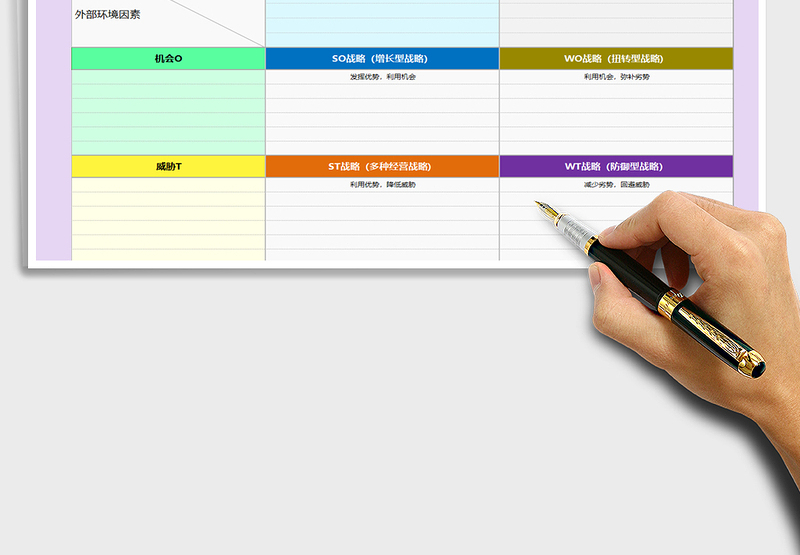 SWOT矩阵分析示意图1（表格模板）excel表格