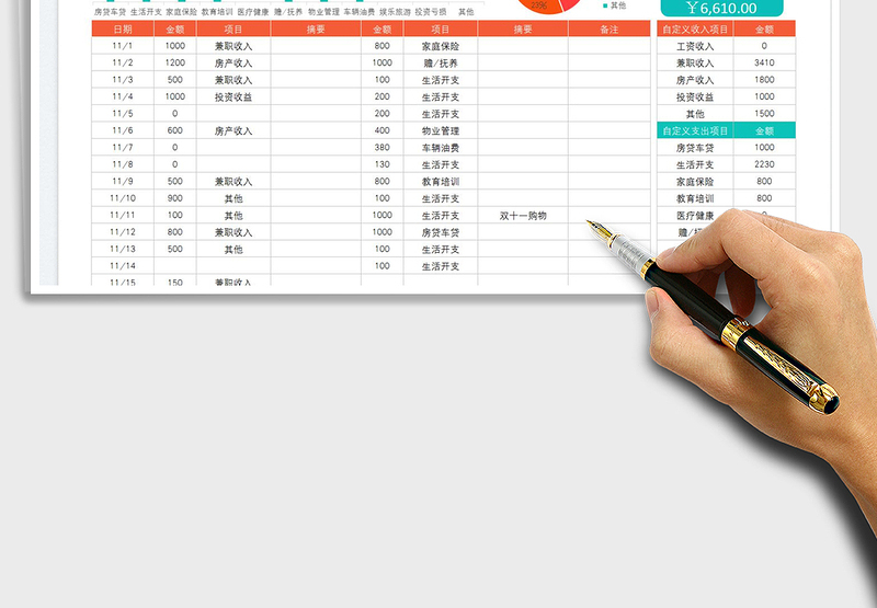 2025个人理财收支记录表免费下载