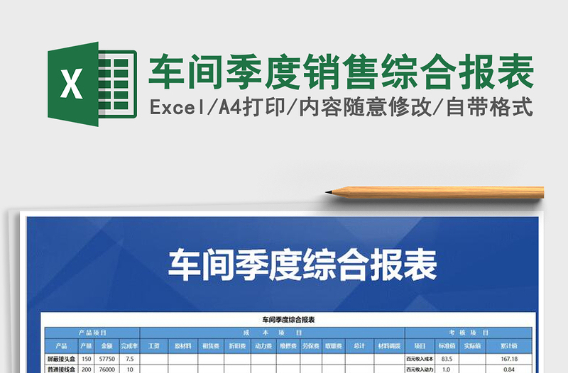 2025年车间季度销售综合报表