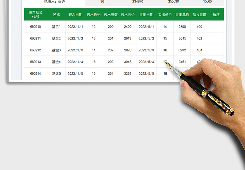 2025股票基金购买统计表免费下载