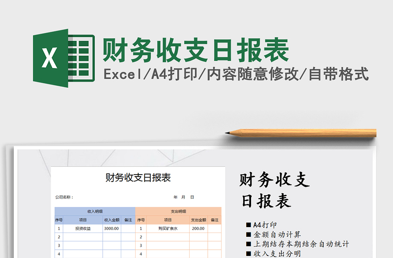 2025年财务收支日报表